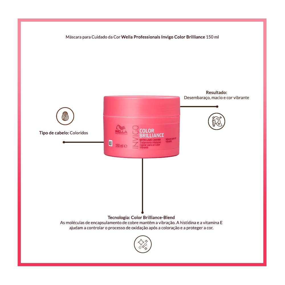 Máscara para Cuidado da Cor Wella Professionals Invigo Color Brilliance 150 ml — imagem 3 | Farmácia Resyla