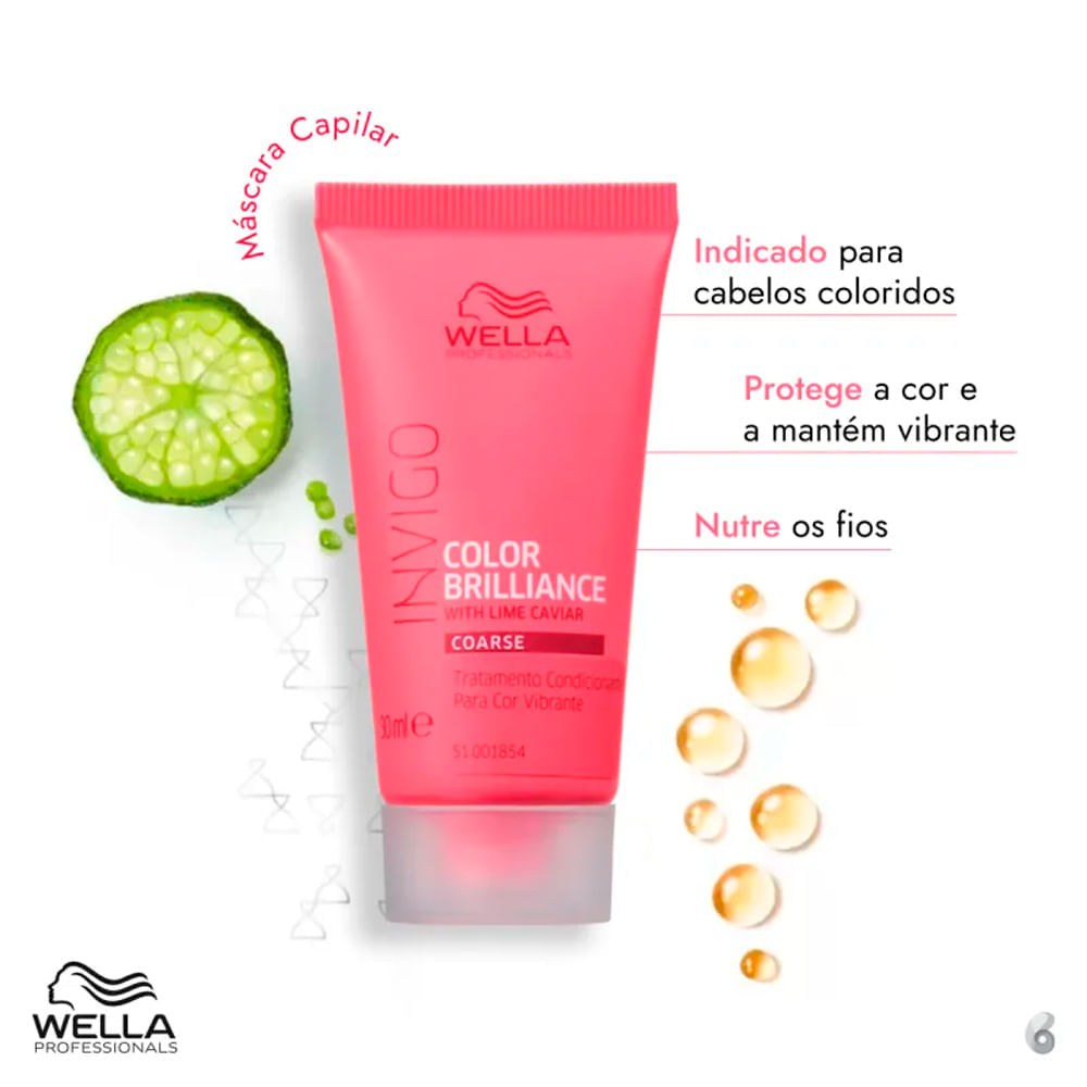 Máscara para Cuidado da Cor Wella Professionals Invigo Color Brilliance 30 ml — imagem 3 | Farmácia Resyla
