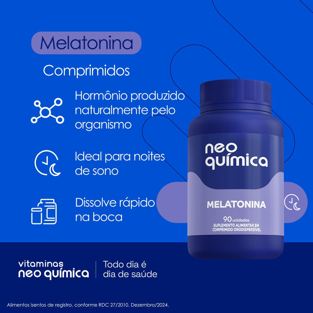 Melatonina 0,21mg Sabor Maracujá 90 Comprimidos Orodispersíveis Neo Química — imagem 3 | Farmácia Resyla