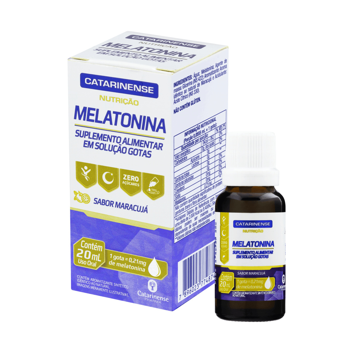Melatonina Catarinense 0,21mg Sabor Maracujá Gotas 20ml — imagem 2 | Farmácia Resyla