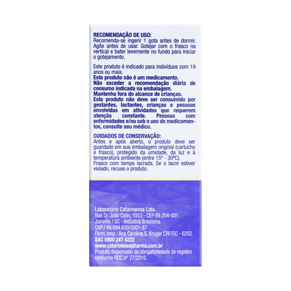 Melatonina Catarinense 0,21mg Sabor Maracujá Gotas 20ml — imagem 3 | Farmácia Resyla