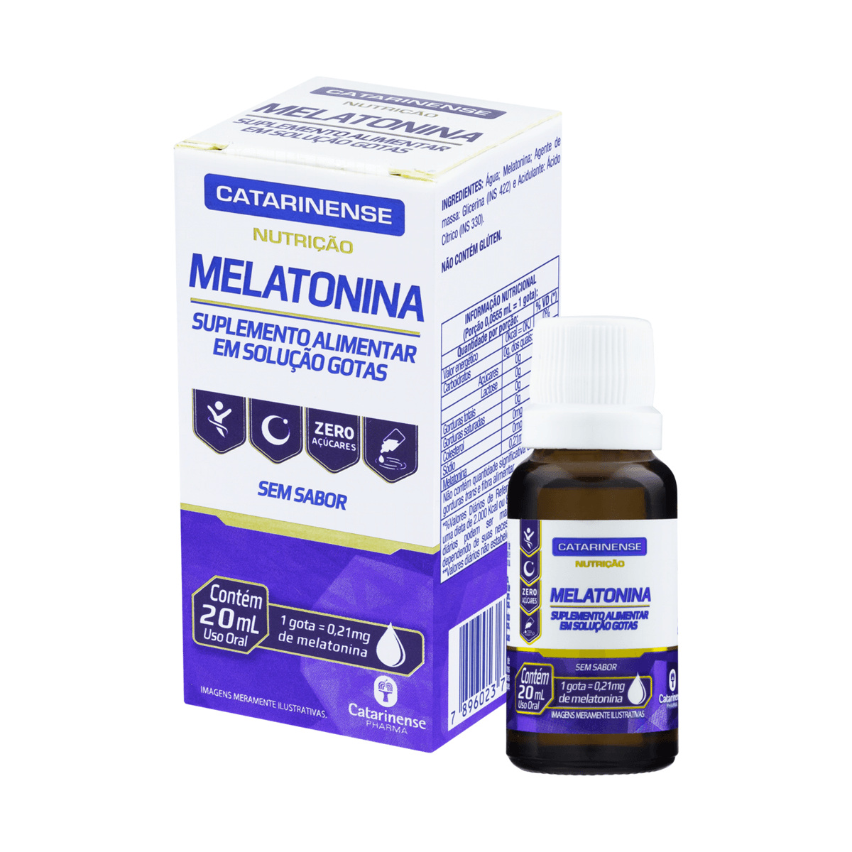 Melatonina Catarinense Nutrição 0,21mg Sem Sabor Gotas 20ml — imagem 2 | Farmácia Resyla