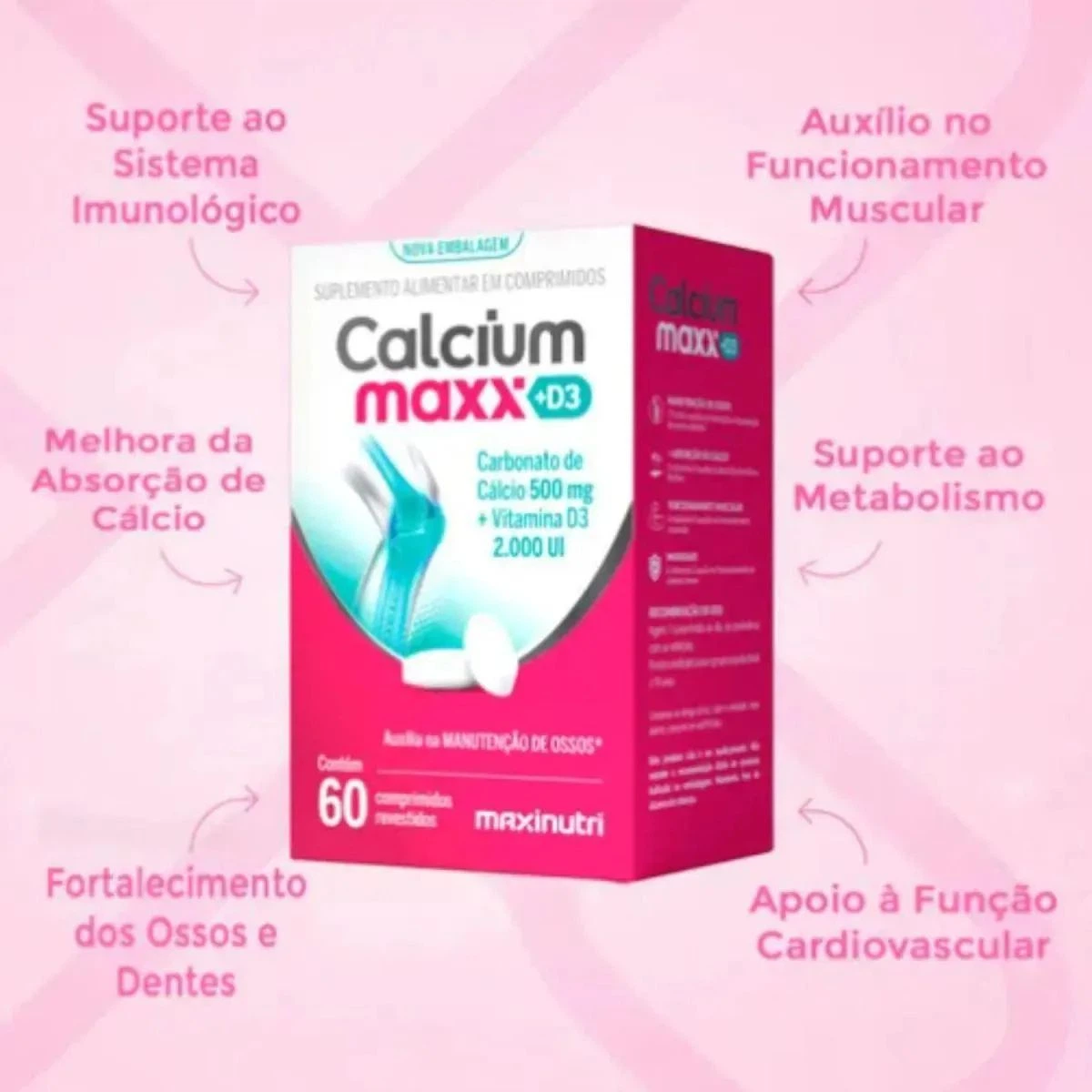 CALCIUM MAXX D3 60CP - MAXINUTRI — imagem 2 | Farmácia Resyla