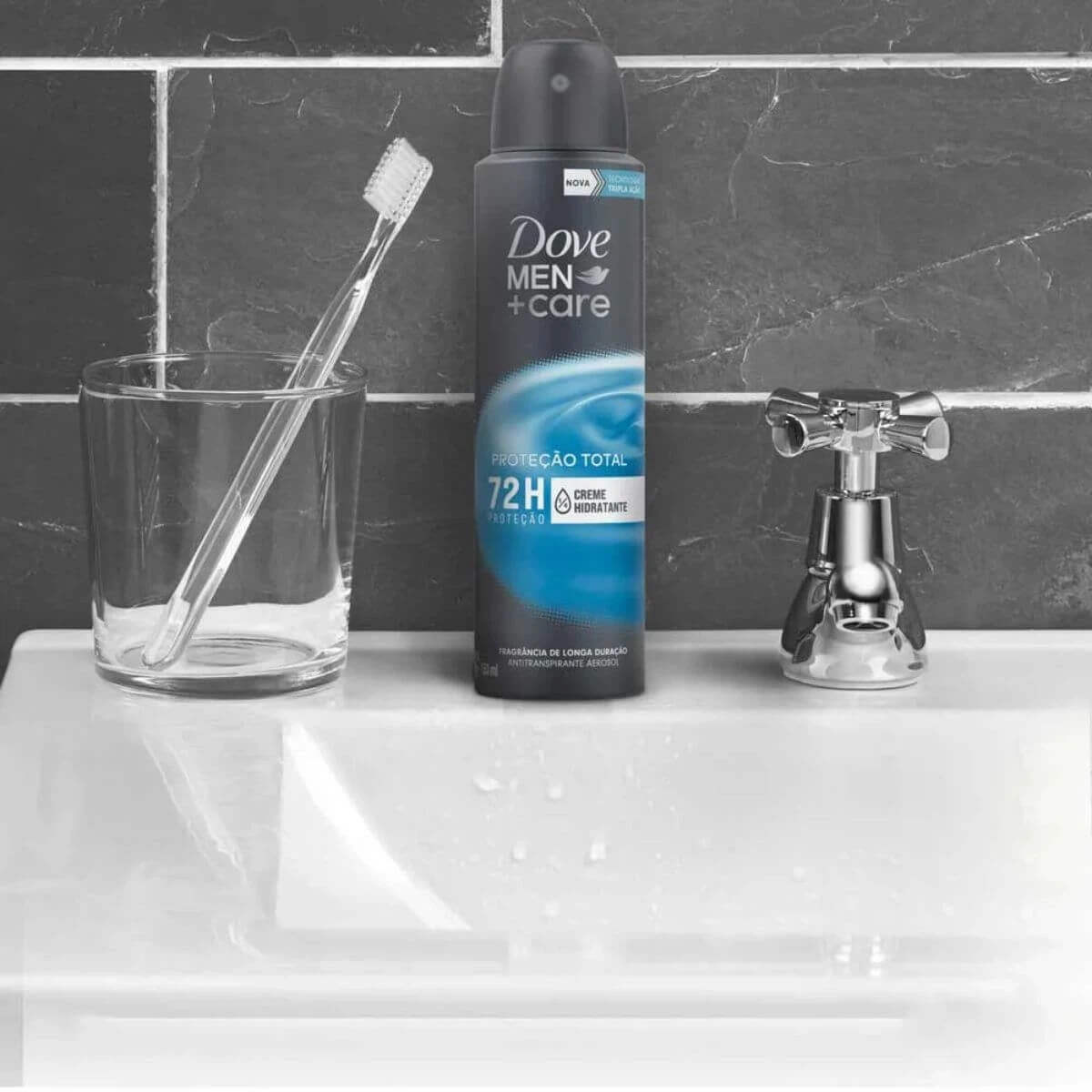 DESODORANTE ANTITRANSPIRANTE AEROSOL DOVE MEN+CARE PROTEÇÃO TOTAL 72H 150ML — imagem 2 | Farmácia Resyla