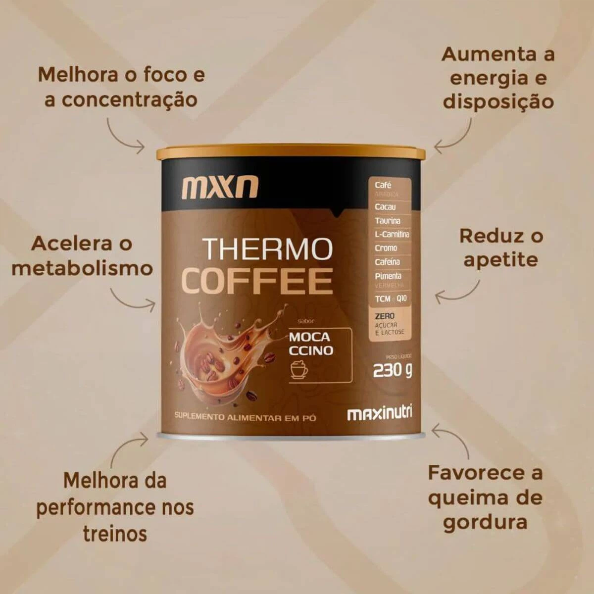 THERMO COFFEE SABOR MOCCACINO MAXINUTRI 230G — imagem 2 | Farmácia Resyla