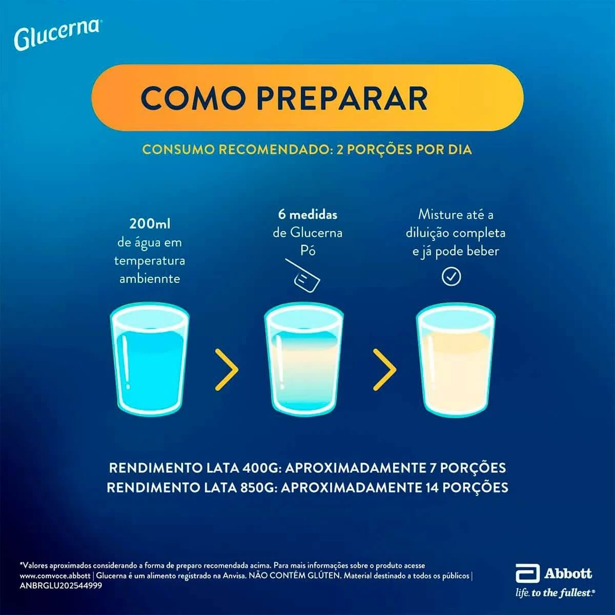 GLUCERNA SR SUPLEMENTO NUTRICIONAL EM PÓ ABBOTT BAUNILHA 850G — imagem 3 | Farmácia Resyla