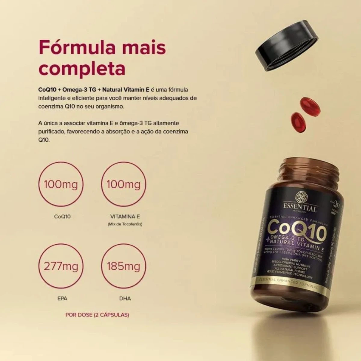 COEZIMA Q10 + ÔMEGA 3 TG + VITAMINA E 120CP ESSENTIAL — imagem 2 | Farmácia Resyla