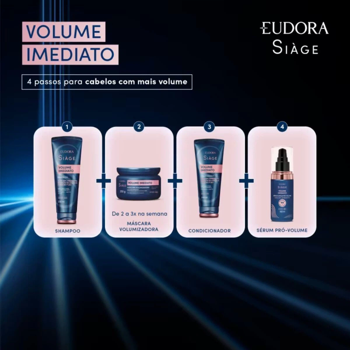 SHAMPOO EUDORA SIAGE VOLUME IMEDIATO 250ML — imagem 6 | Farmácia Resyla
