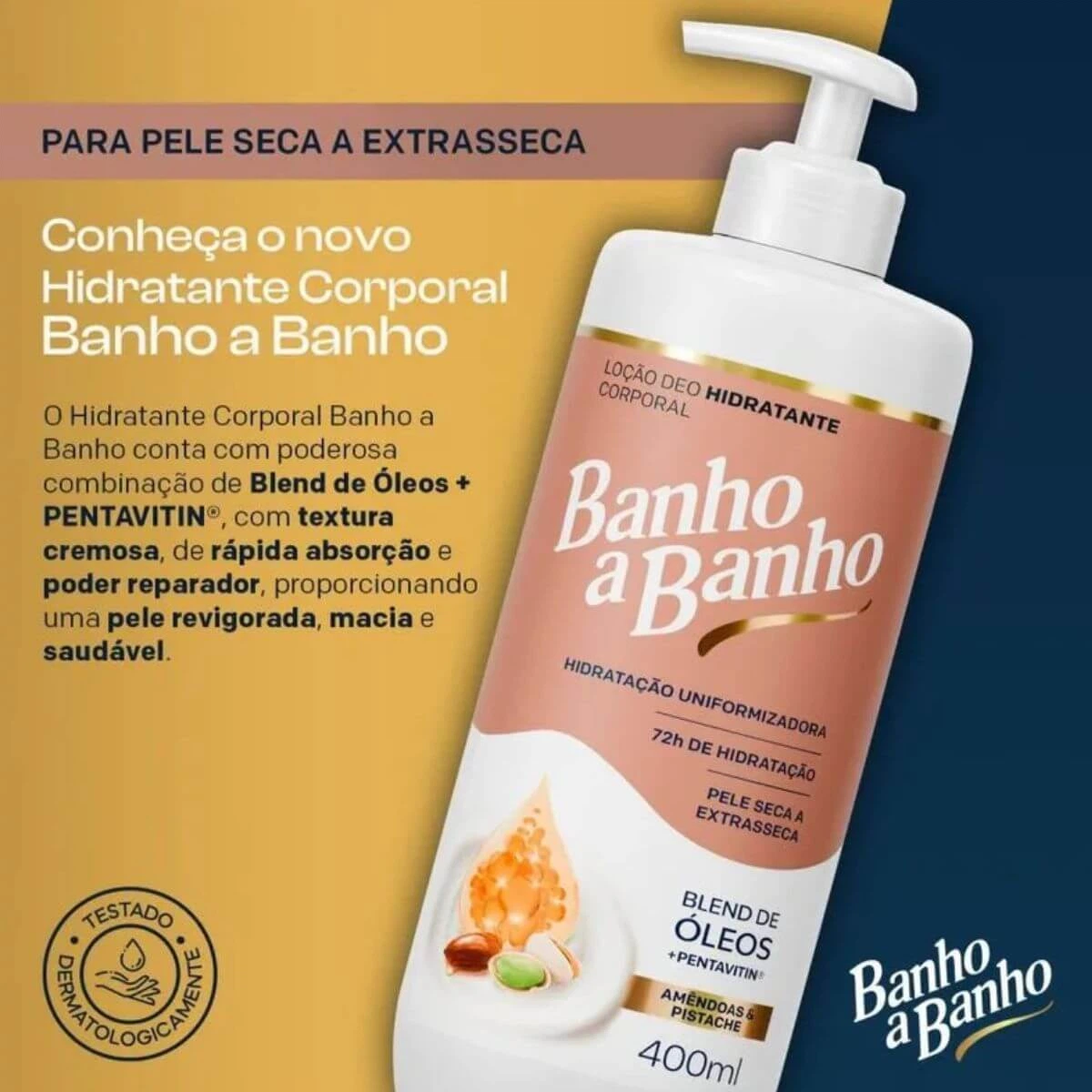 LOÇÃO HIDRATANTE BANHO A BANHO AMÊNDOAS E PISTACHE 400ML — imagem 2 | Farmácia Resyla