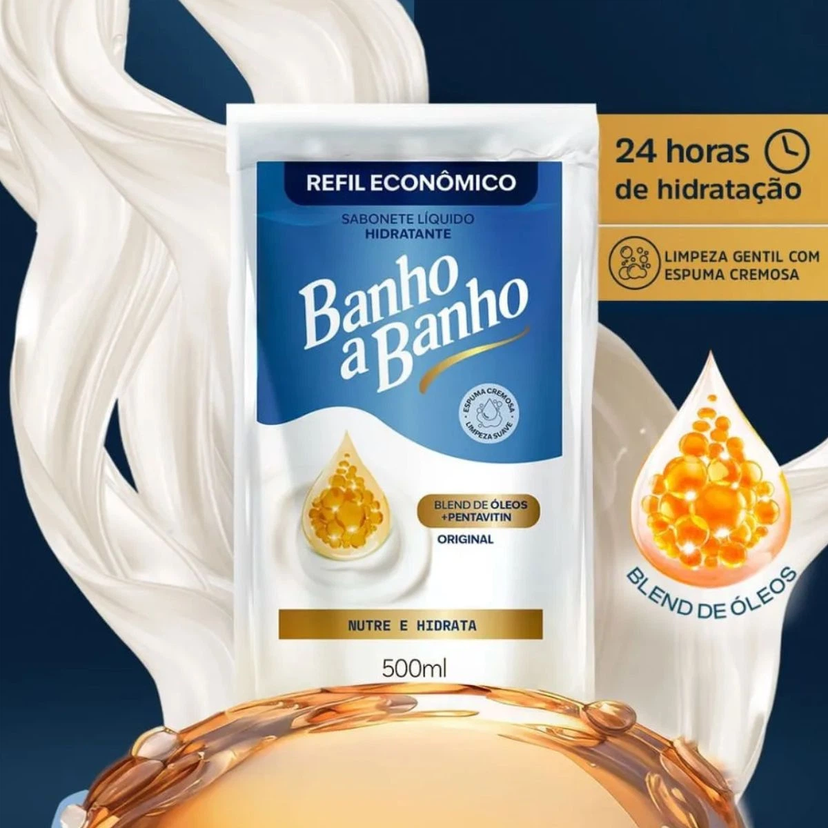 REFIL SABONETE LÍQUIDO BANHO A BANHO ORIGINAL 500ML — imagem 3 | Farmácia Resyla