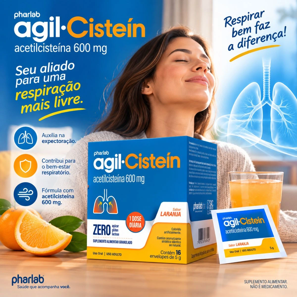 AGIL-CISTEIN 600MG 16ENV - PHARLAB — imagem 3 | Farmácia Resyla