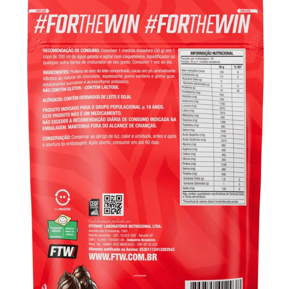 WHEY FTW 100% CHOCOLATE REFIL 900G — imagem 5 | Farmácia Resyla