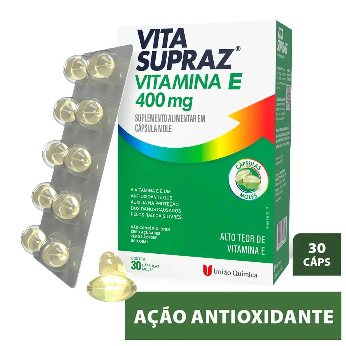 VITAMINA E VITA SUPRAZ 30CAPS MOLE - UNIÃO QUIMICA — imagem 2 | Farmácia Resyla