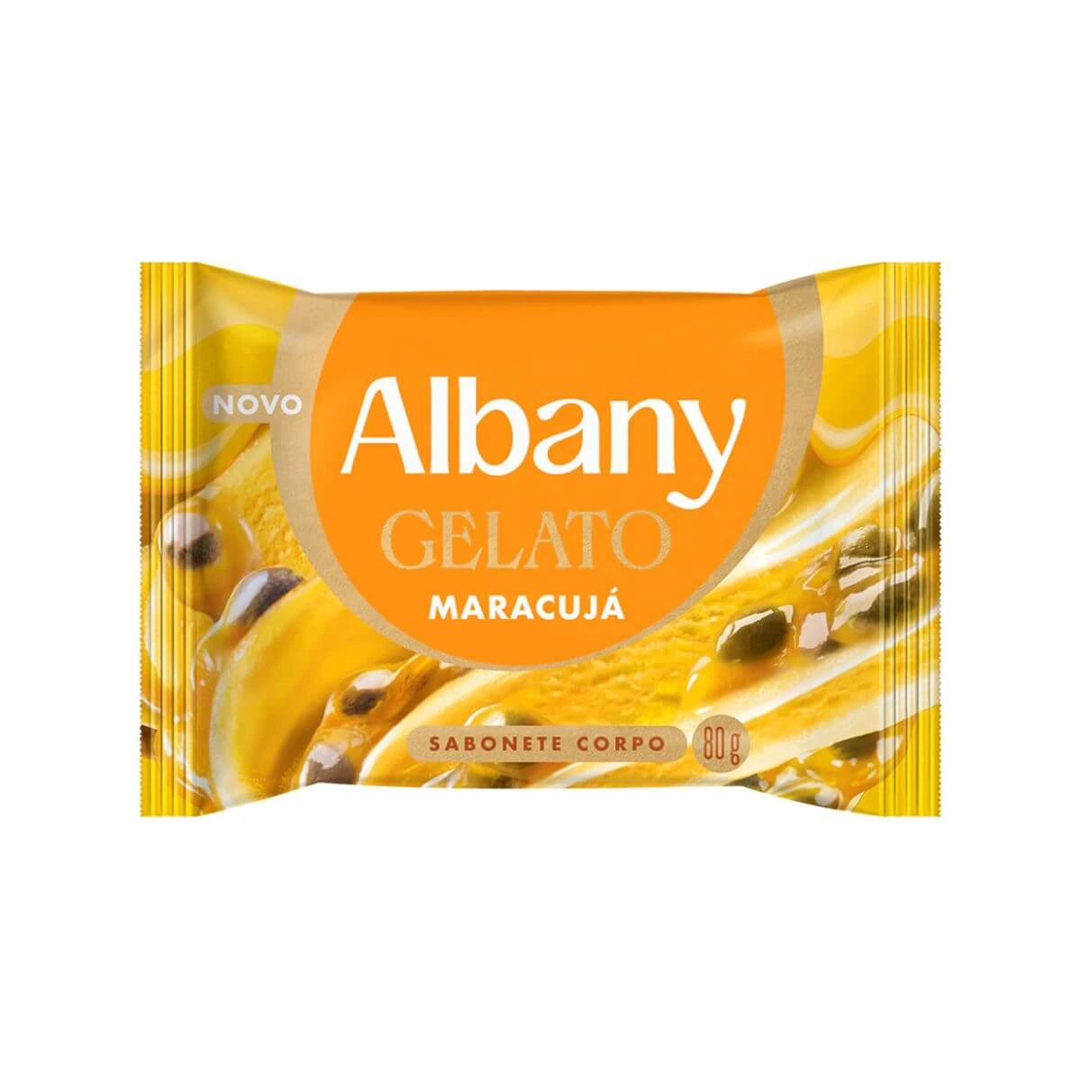 SABONETE BARRA ALBANY GELATO MARACUJA 80G — Albany | Farmácia Resyla