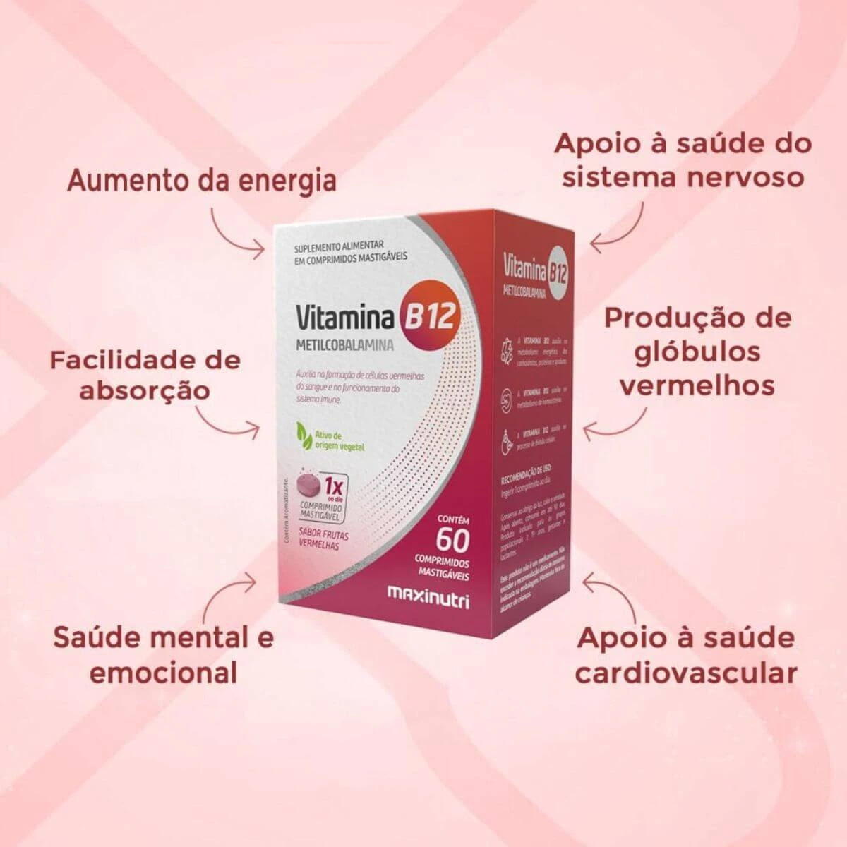 VITAMINA B12 MASTIGÁVEL 60CP - MAXINUTRI — imagem 2 | Farmácia Resyla
