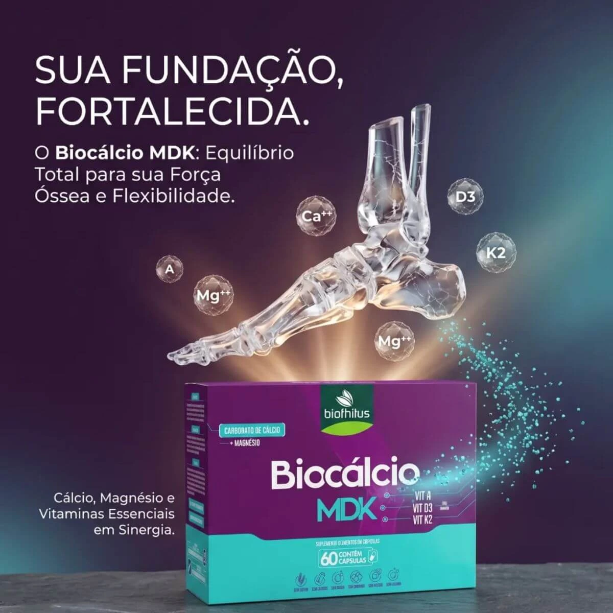 BIOCALCIO MDK 60CAPS - BIOFHITUS — imagem 3 | Farmácia Resyla