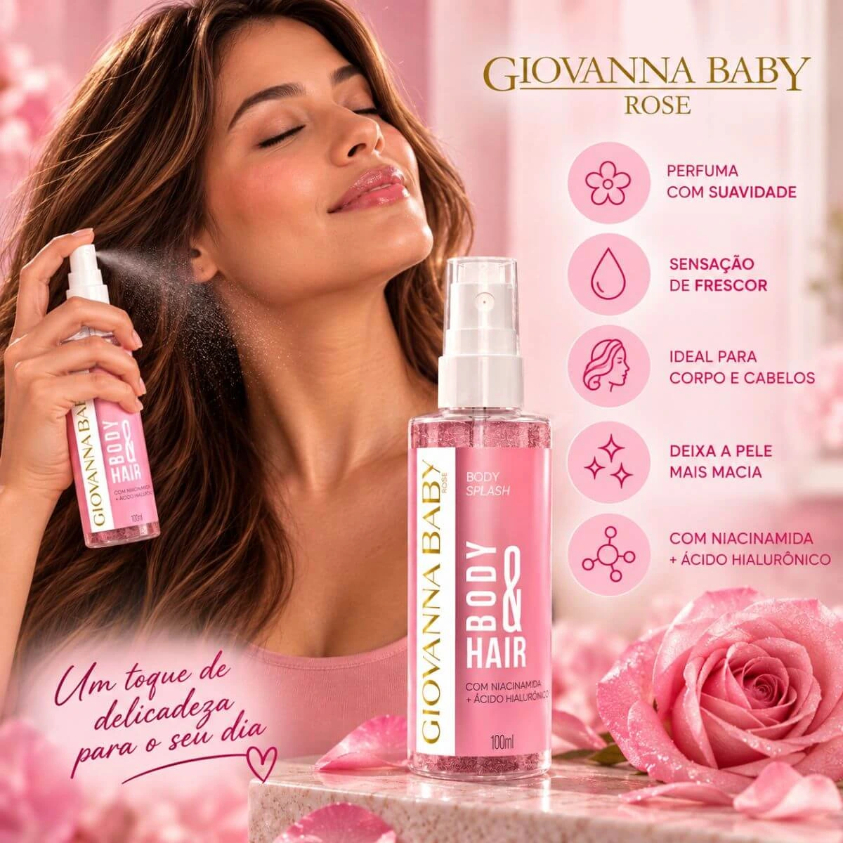 BODY E HAIR GIOVANNA BABY MINI ROSE 100ML — imagem 3 | Farmácia Resyla