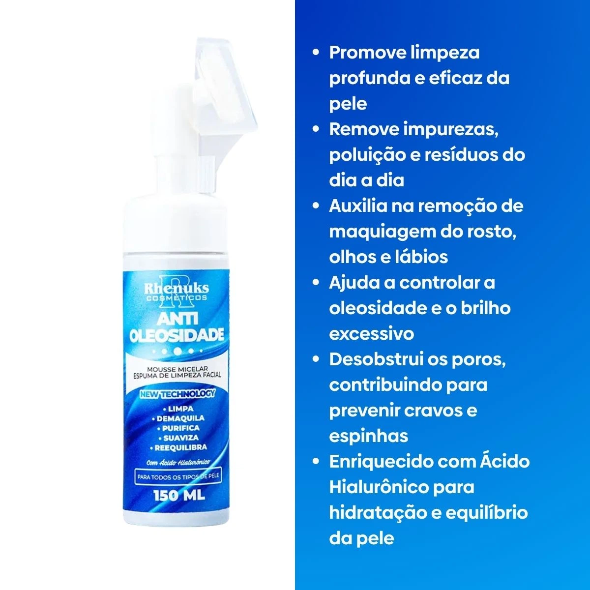 MOUSSE FACIAL RHENUKS ANTI OLEOSIDADE 150ML — imagem 2 | Farmácia Resyla