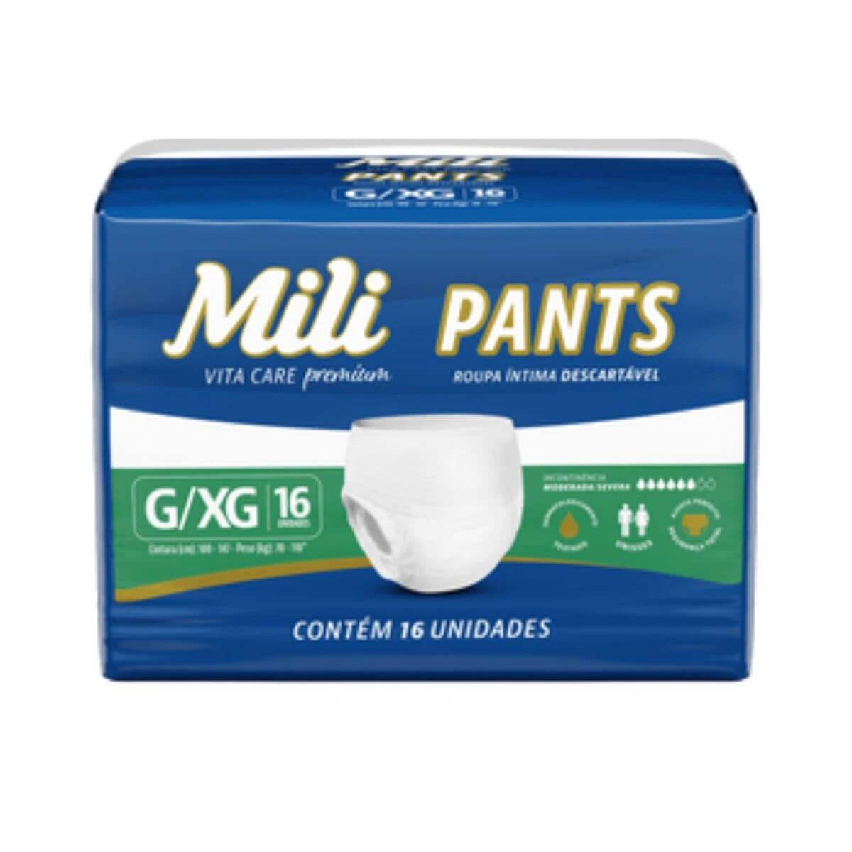 FRALDA GERIÁTRICA MILI VITA CARE PANTS G/XG C/16UN — Mili | Farmácia Resyla