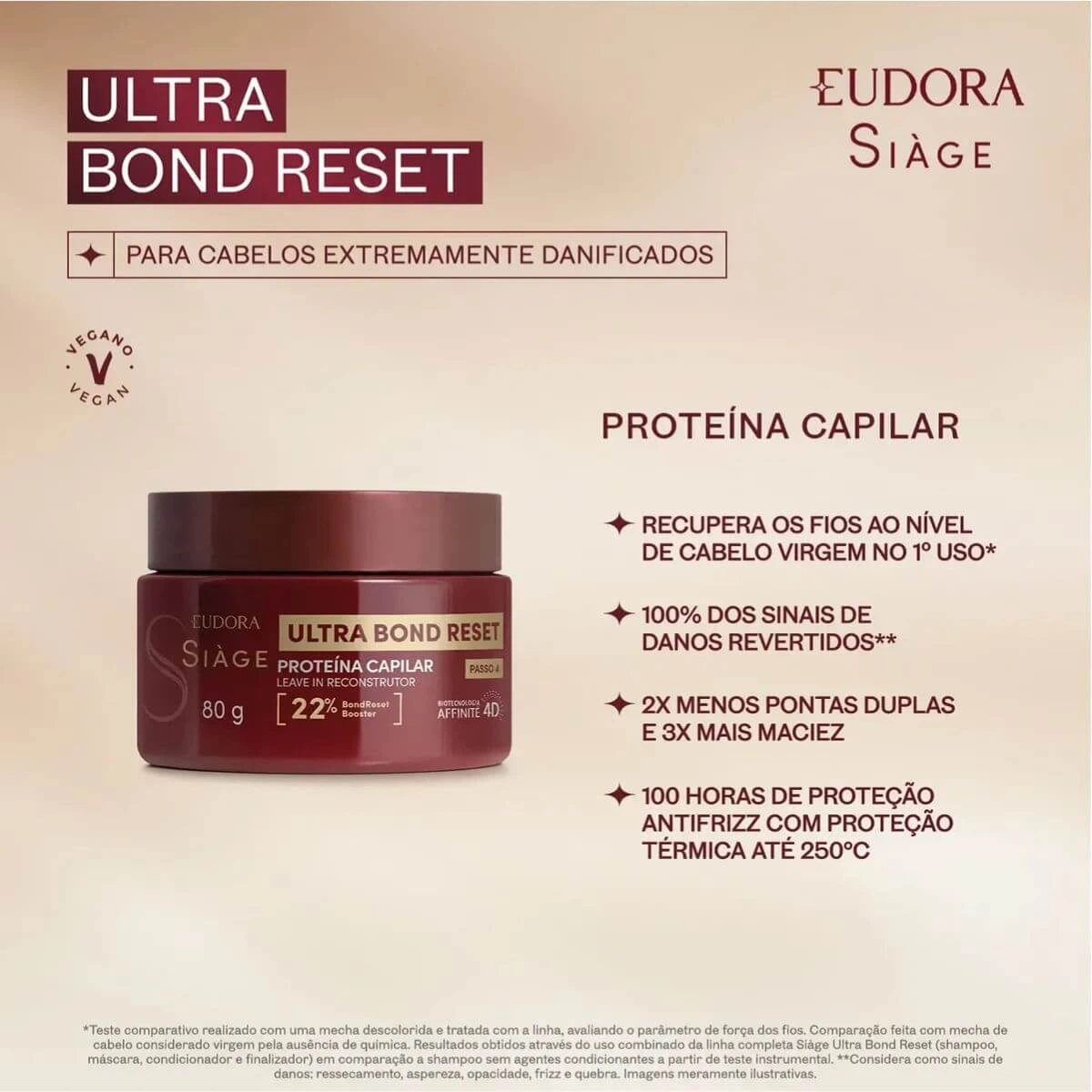 PROTEINA CAPILAR EUDORA SIÀGE ULTRA BOND RESET 80G — imagem 3 | Farmácia Resyla