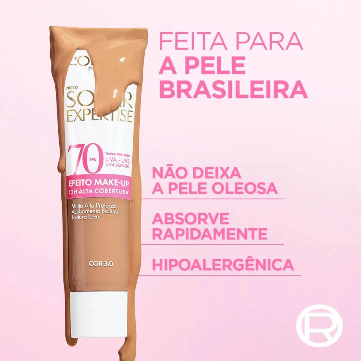 PROTETOR SOLAR FACIAL L'ORÉAL EXPERTISE SOLAR EFEITO MAKE-UP FPS70 COR 3.0 30G — imagem 2 | Farmácia Resyla
