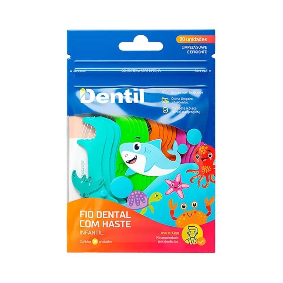 FIO DENTAL INFANTIL DENTIL COM HASTES 20UN — Dentil | Farmácia Resyla
