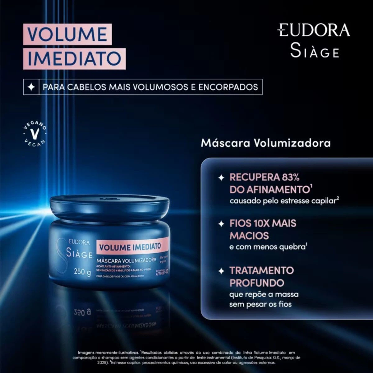 MÁSCARA EUDORA SIAGE VOLUME IMEDIATO 250G — imagem 2 | Farmácia Resyla