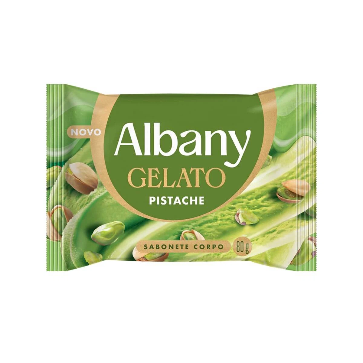SABONETE EM BARRA ALBANY GELATO PISTACHE 80G — Albany | Farmácia Resyla