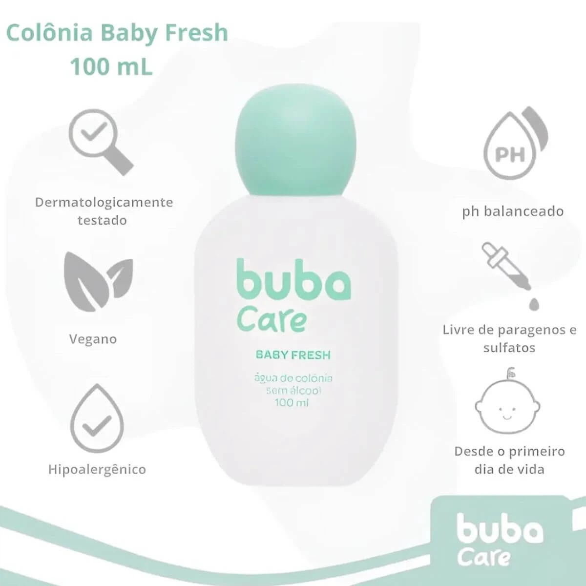 COLÔNIA BUBA CARE FRESH S/ALCOOL 100ML — imagem 5 | Farmácia Resyla