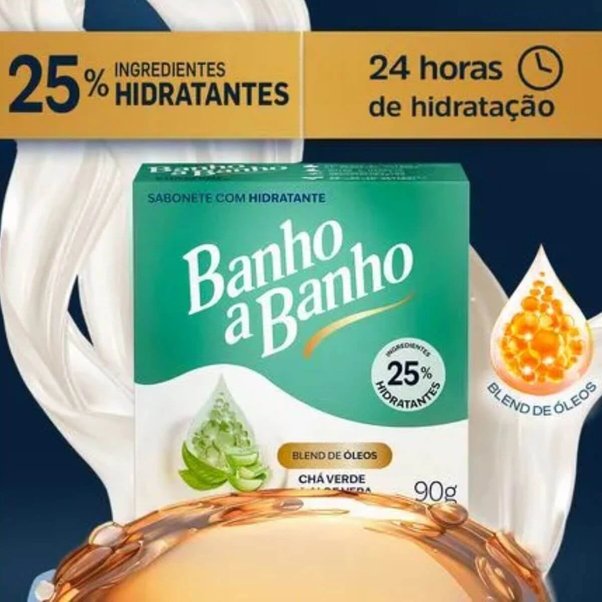 SABONETE EM BARRA BANHO A BANHO CHÁ VERDE E ALOE VERA 90G — imagem 2 | Farmácia Resyla
