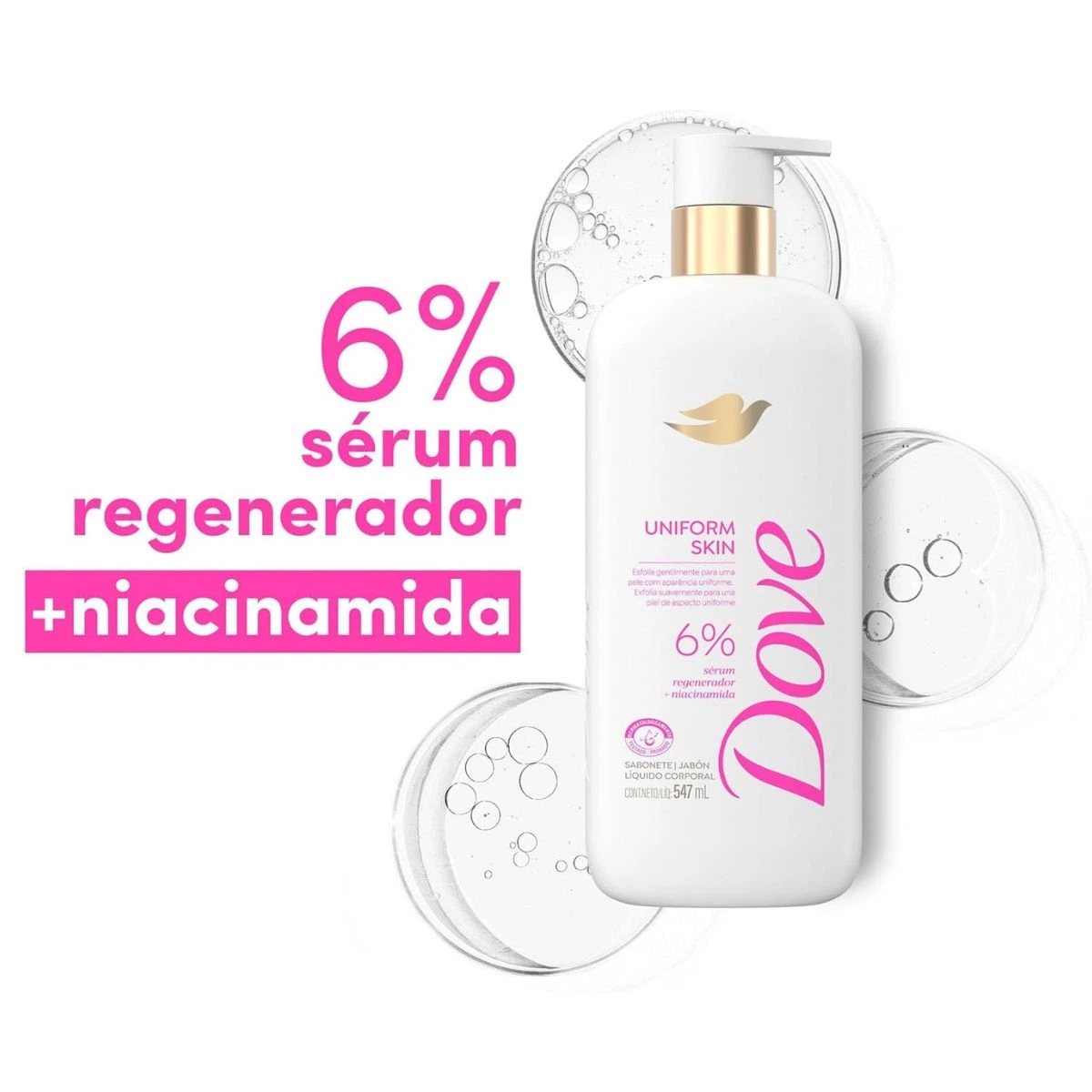 SABONETE LIQUIDO DOVE UNIFORM SKIN 547ML — imagem 3 | Farmácia Resyla