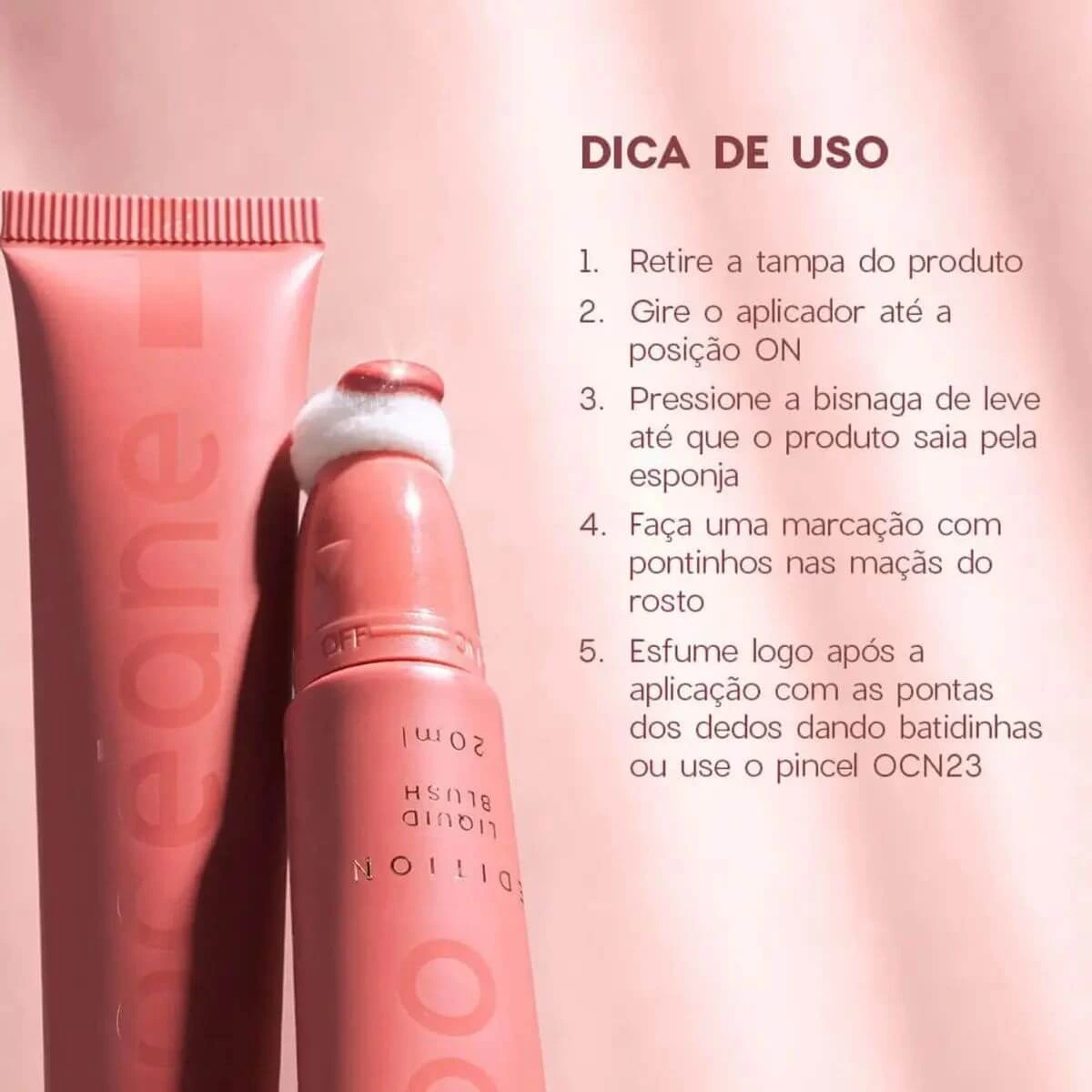 BLUSH LIQUIDO OCEANE GLOSSY ME ROSE PINK — imagem 5 | Farmácia Resyla