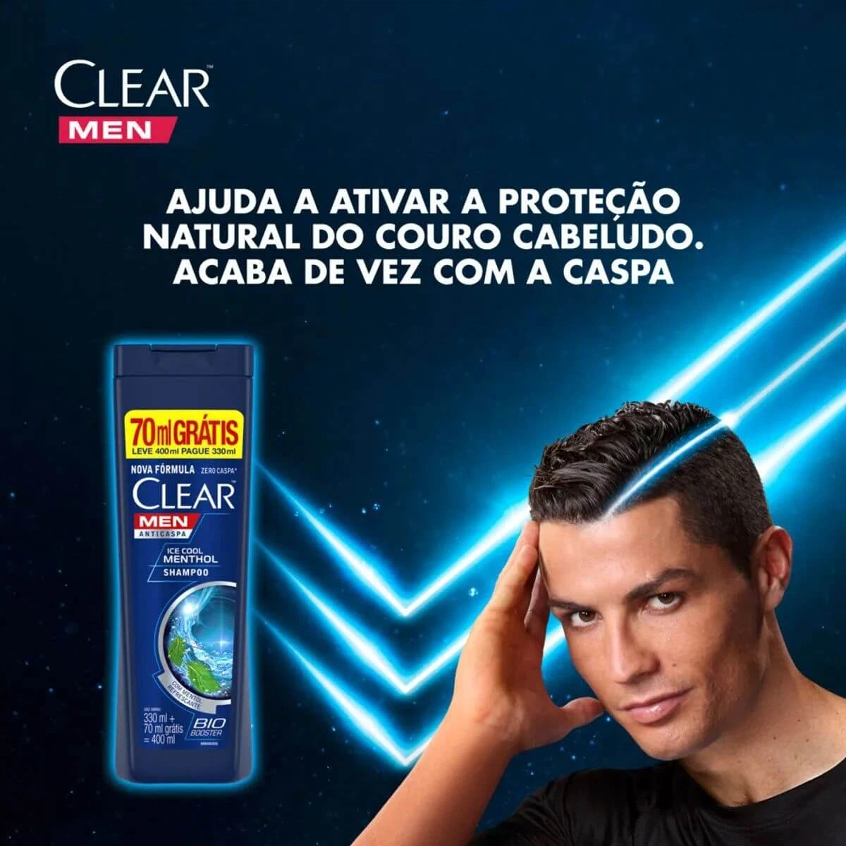 SHAMPOO CLEAR MEN ICE COOL MENTHOL 400ML — imagem 3 | Farmácia Resyla