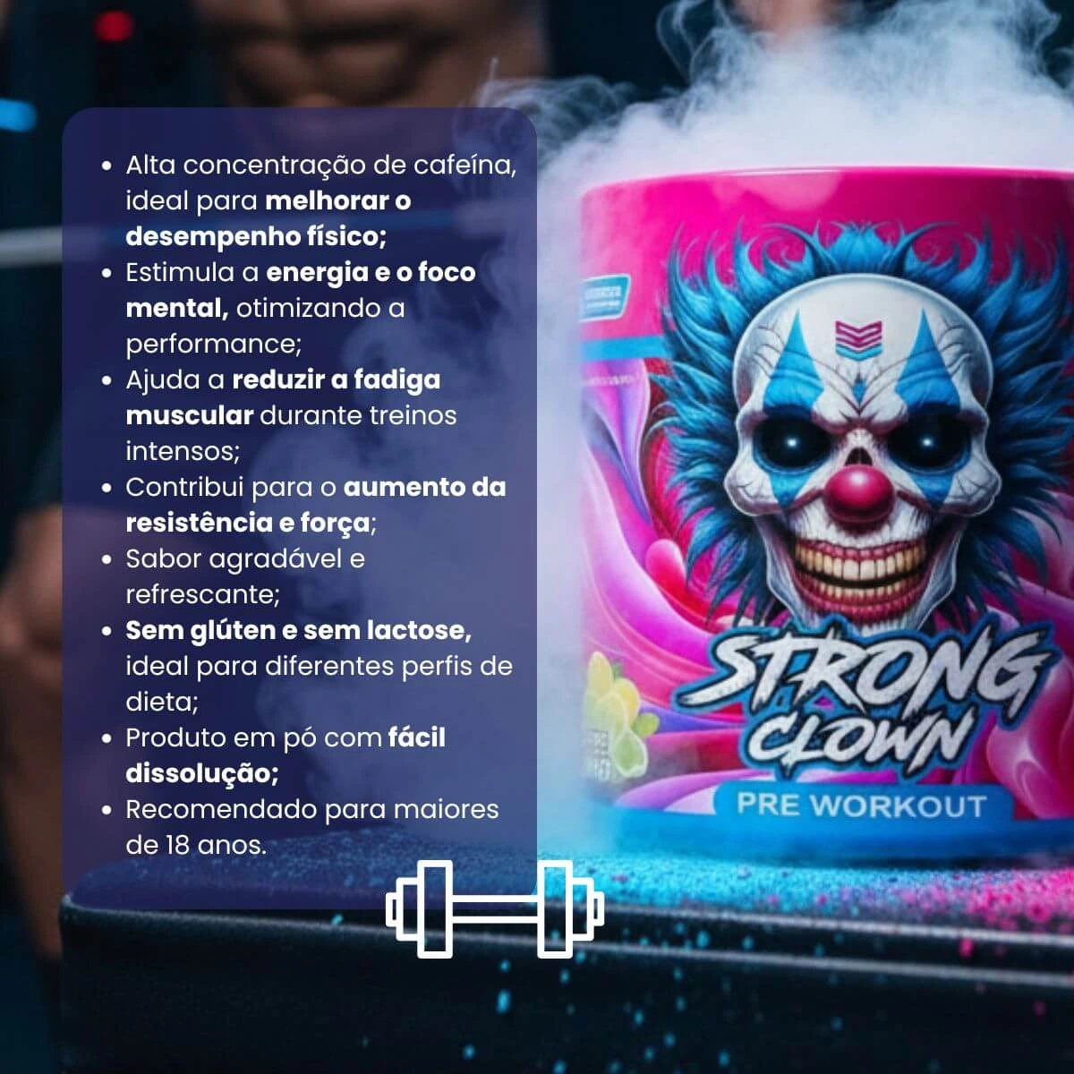 PRÉ-TREINO STRONG CLOWN STAY STRONG SABOR UVA 300G — imagem 2 | Farmácia Resyla