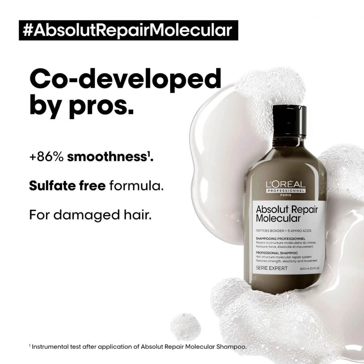 SHAMPOO LOREAL ABSOLUT REPAIR MOLECULAR 300ML — imagem 2 | Farmácia Resyla