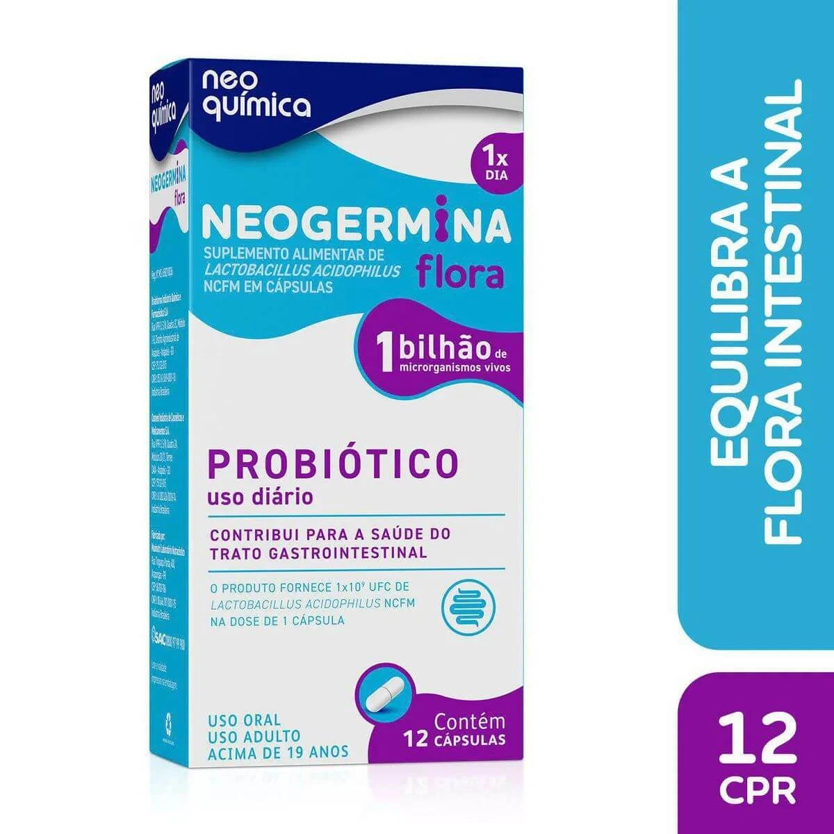NEOGERMINA FLORA 12CAPS - NEO QUIMICA — imagem 2 | Farmácia Resyla