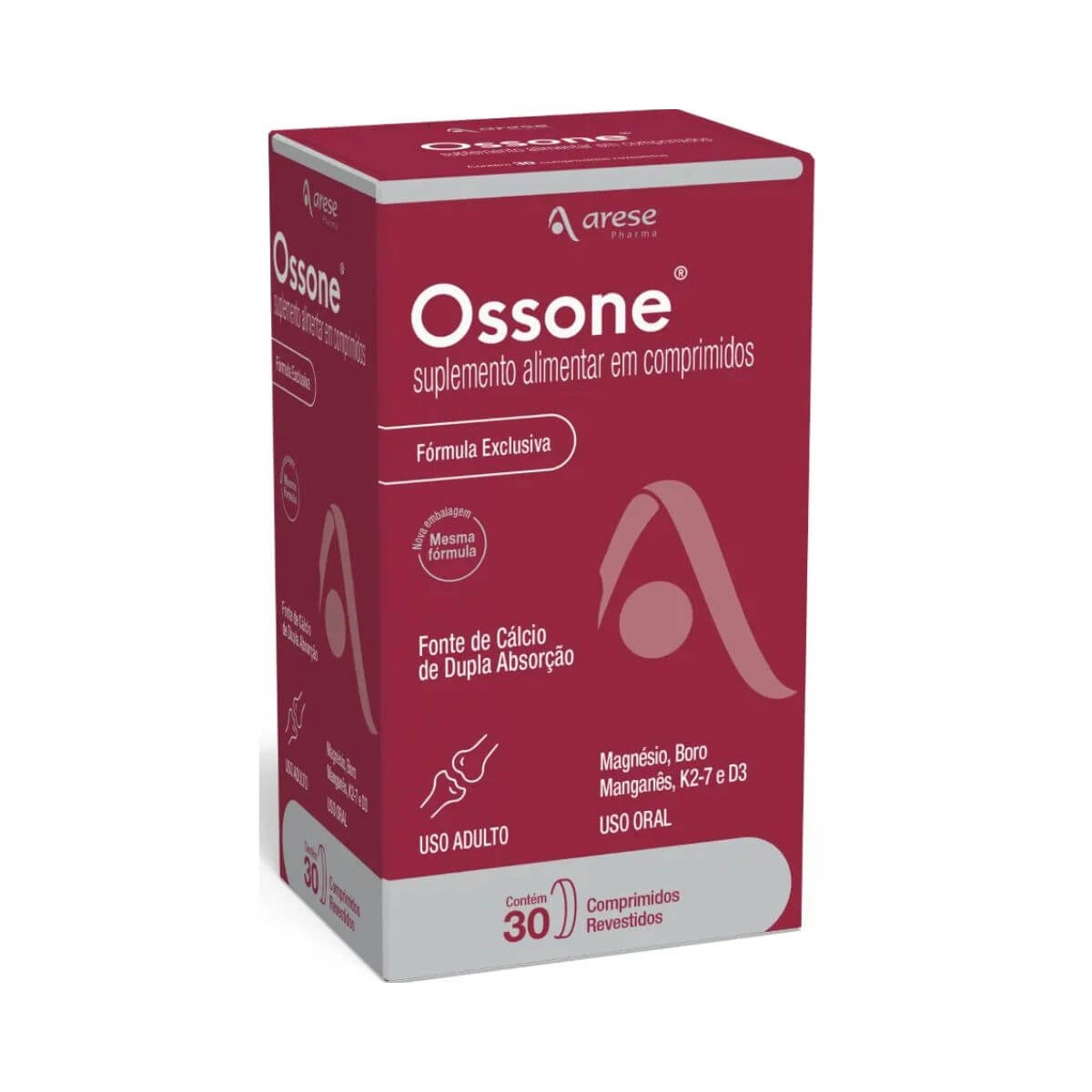 OSSONE CÁLCIO + VITAMINA D + K 30 CP - ARESE — Arese | Farmácia Resyla