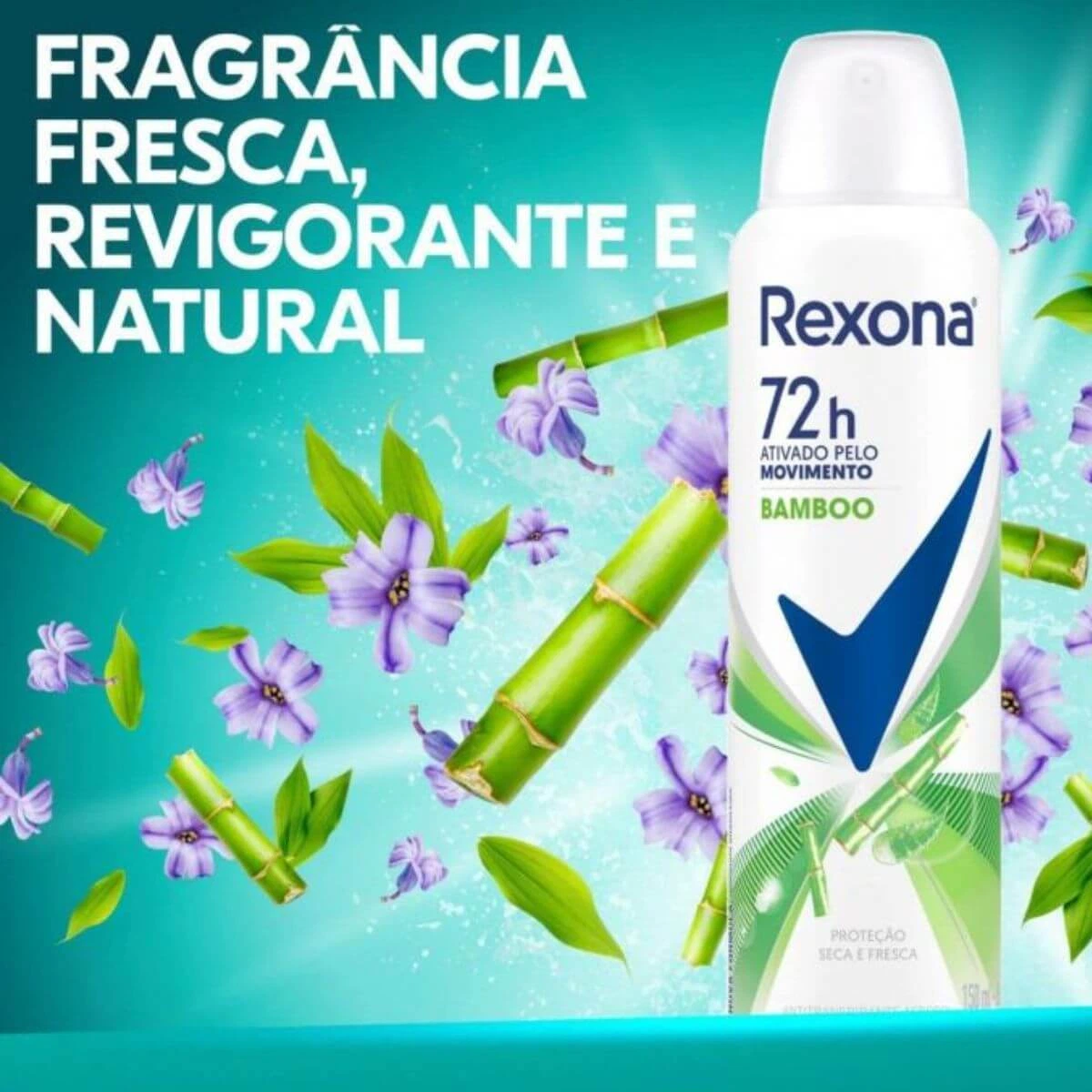 DESODORANTE ANTITRANSPIRANTE AEROSOL REXONA BAMBOO FEMININO 150ML — imagem 2 | Farmácia Resyla