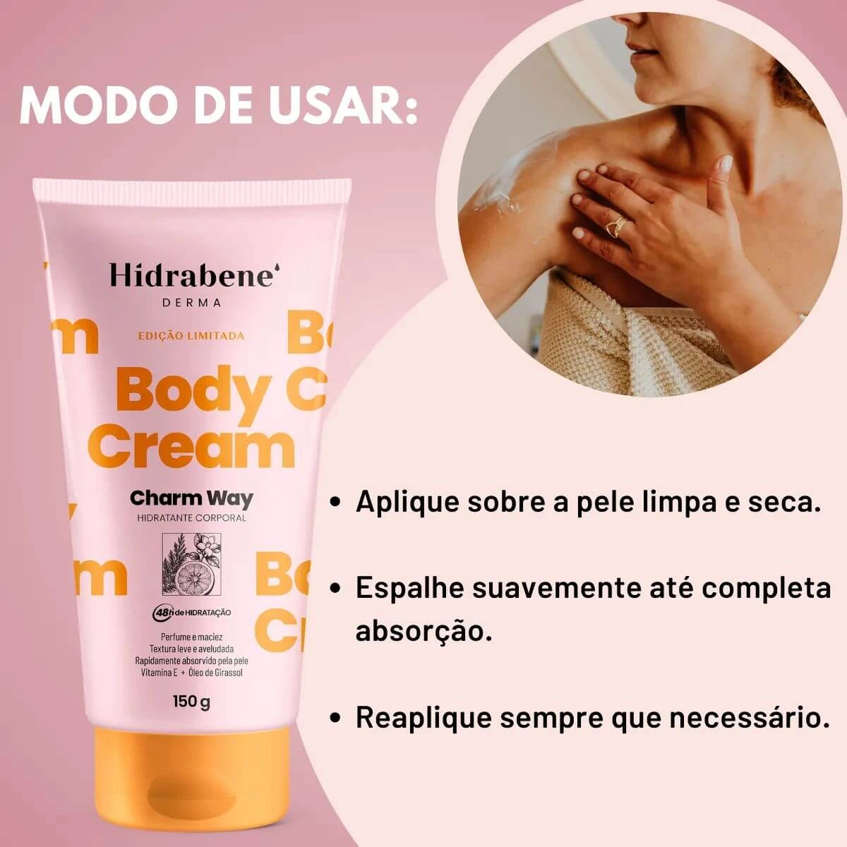 HIDRATANTE HIDRABENE BODY CREAM CHARM WAY 150G — imagem 5 | Farmácia Resyla