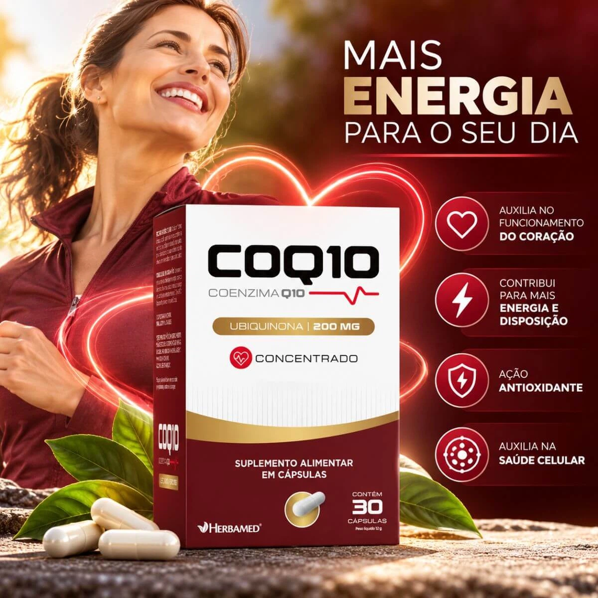 COQ10 COENZIMA Q10 30CAPS 200MG - HERBAMED — imagem 2 | Farmácia Resyla
