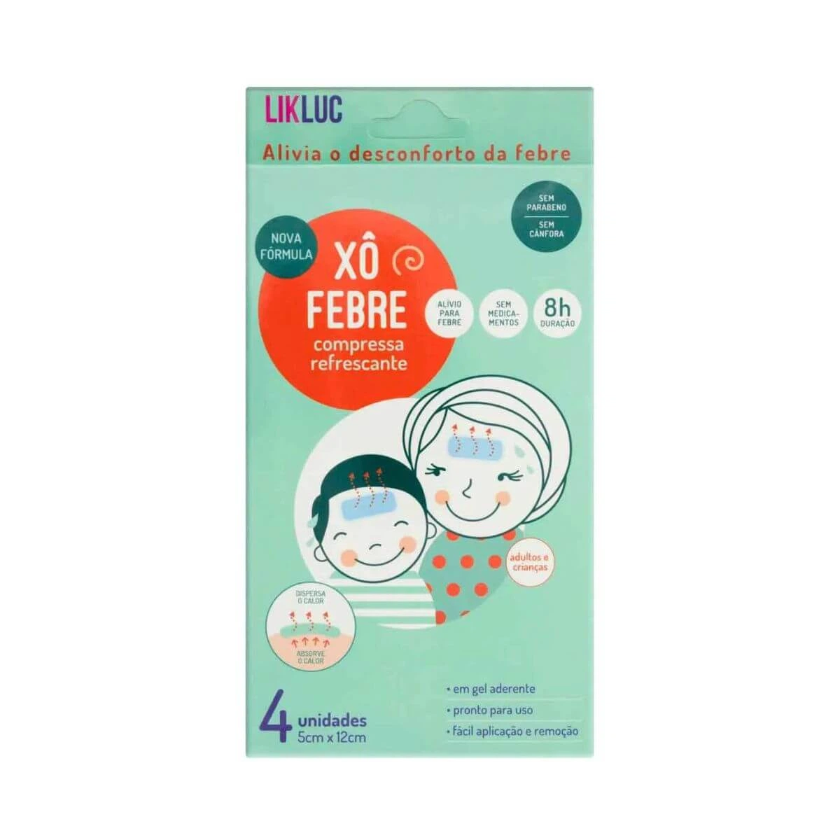 COMPRESSA REFRESCANTE XÔ FEBRE LIKLUC 4 UNIDADES — LIKLUC | Farmácia Resyla