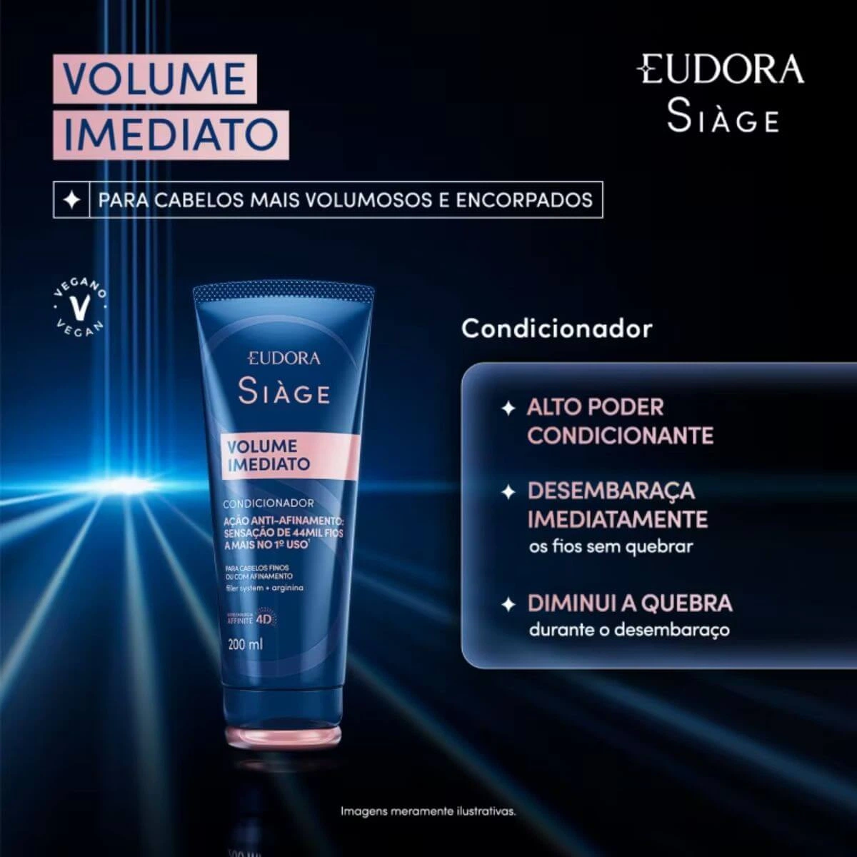 CONDICIONADOR EUDORA SIAGE VOLUME IMEDIATO 200ML — imagem 2 | Farmácia Resyla