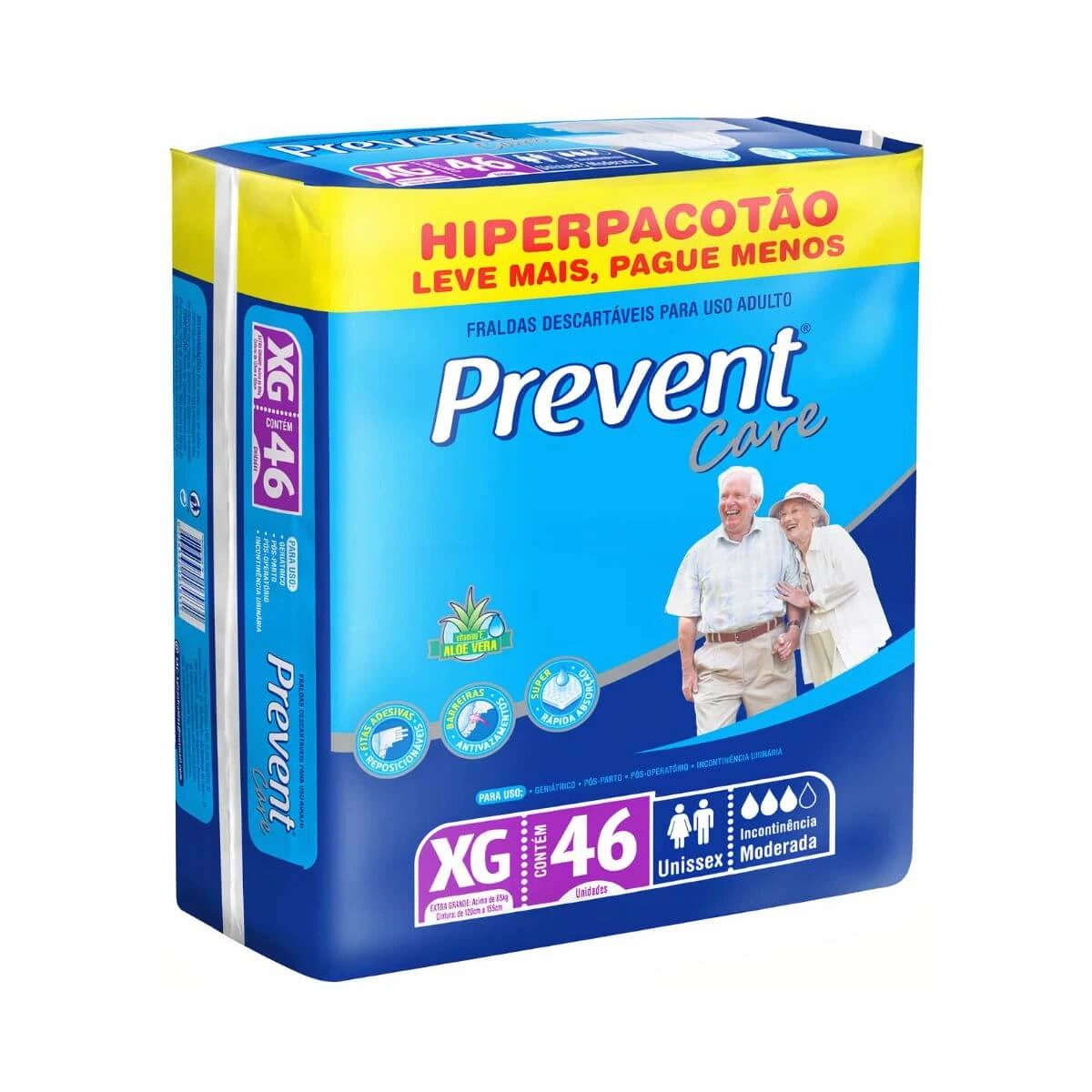 FRALDA GERIÁTRICA PREVENT CARE XG C/46UN — Prevent Care | Farmácia Resyla