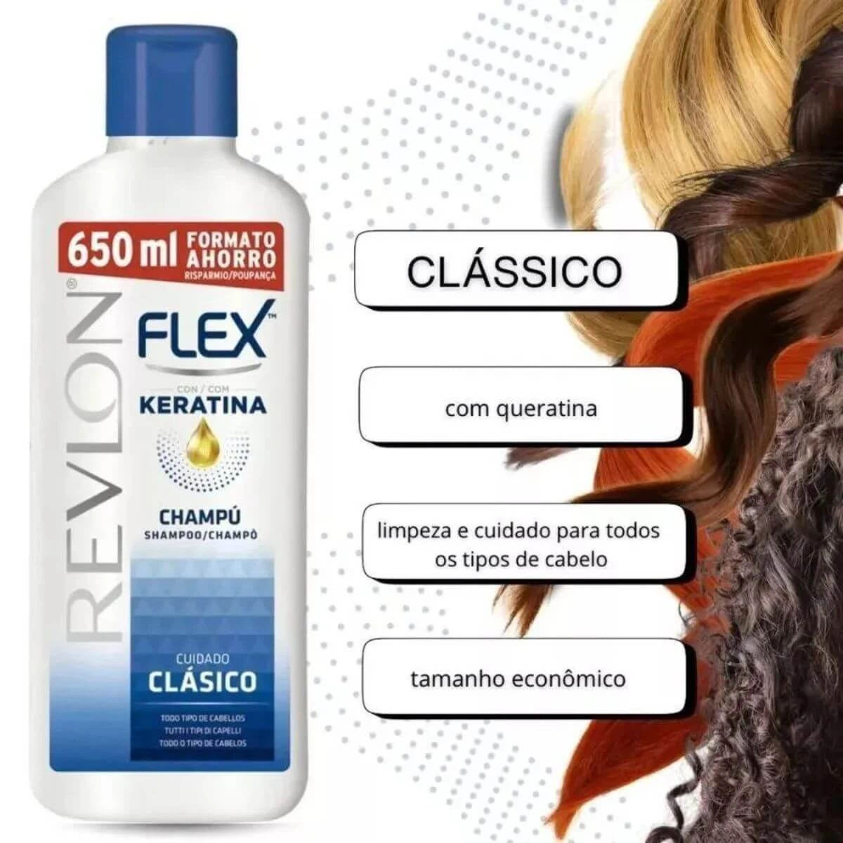 SHAMPOO REVLON FLEX CUIDADO CLÁSSICO 650ML — imagem 2 | Farmácia Resyla