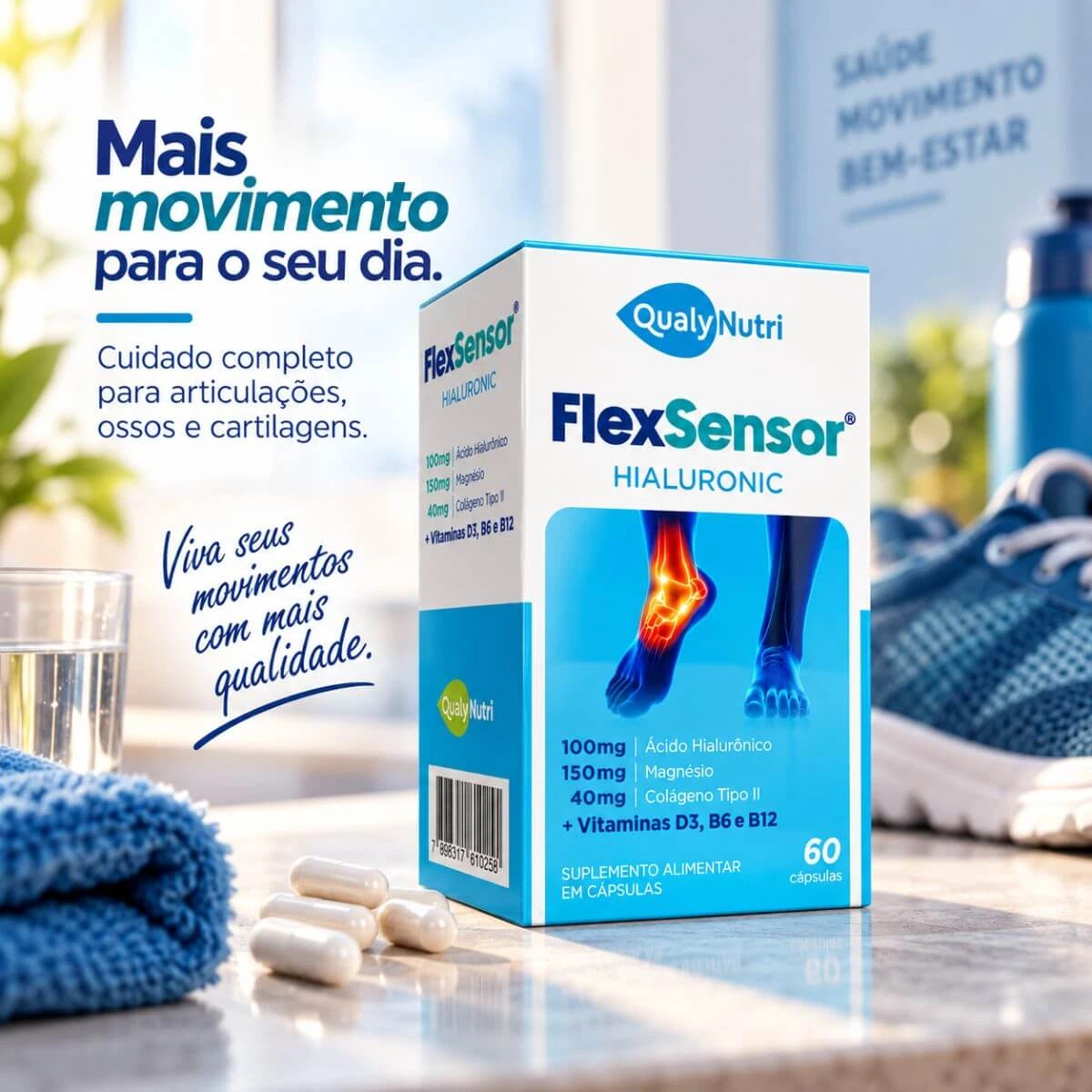 FLEX SENSOR HIALURONIC 60CP - QUALY NUTRI — imagem 2 | Farmácia Resyla