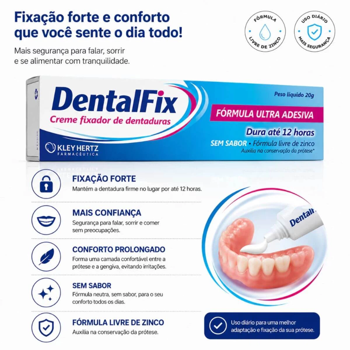 CREME FIXADOR DENTALFIX SEM SABOR 20G — imagem 3 | Farmácia Resyla