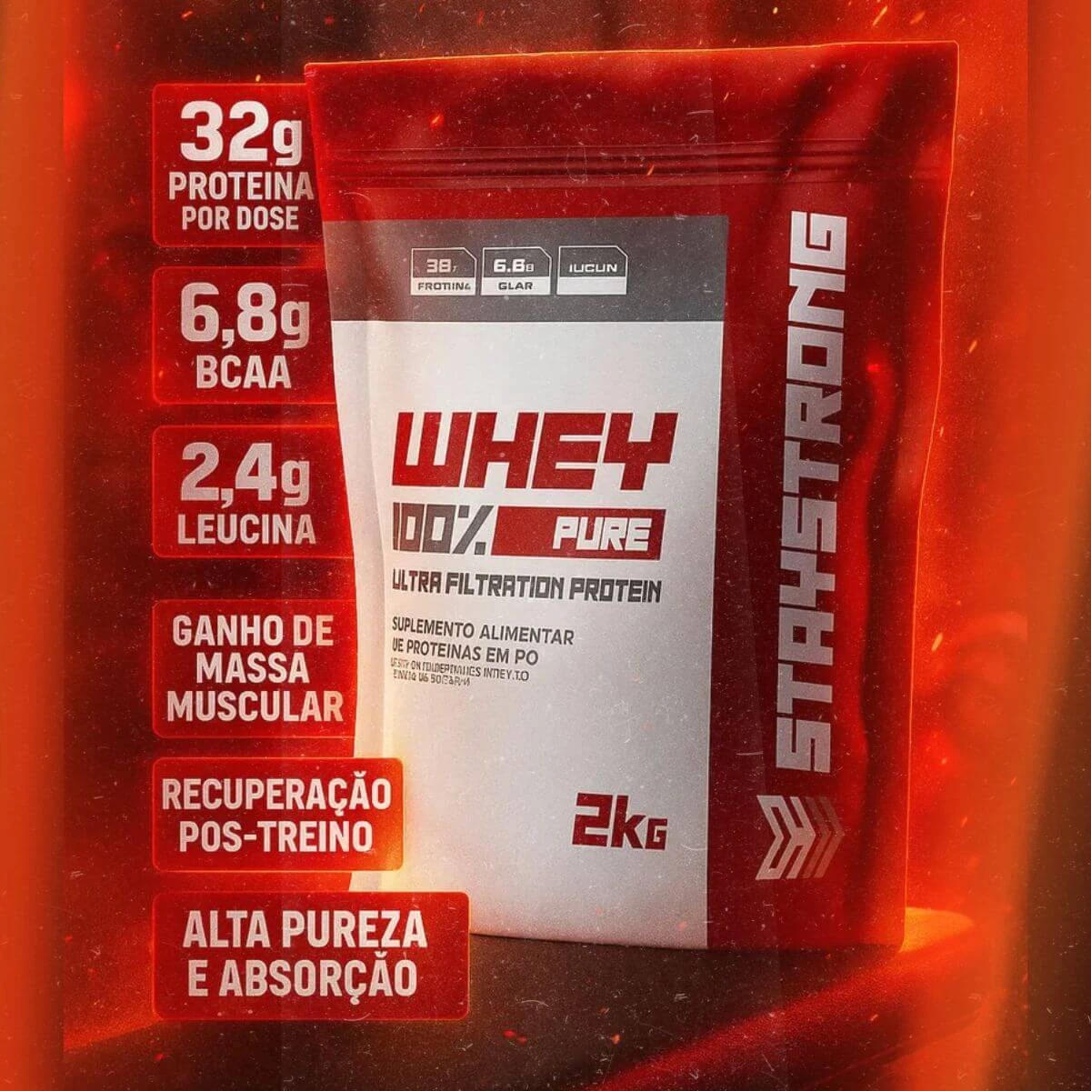 REFIL WHEY 100% PURE STAY STRONG SABOR BANOFFE 2KG — imagem 2 | Farmácia Resyla