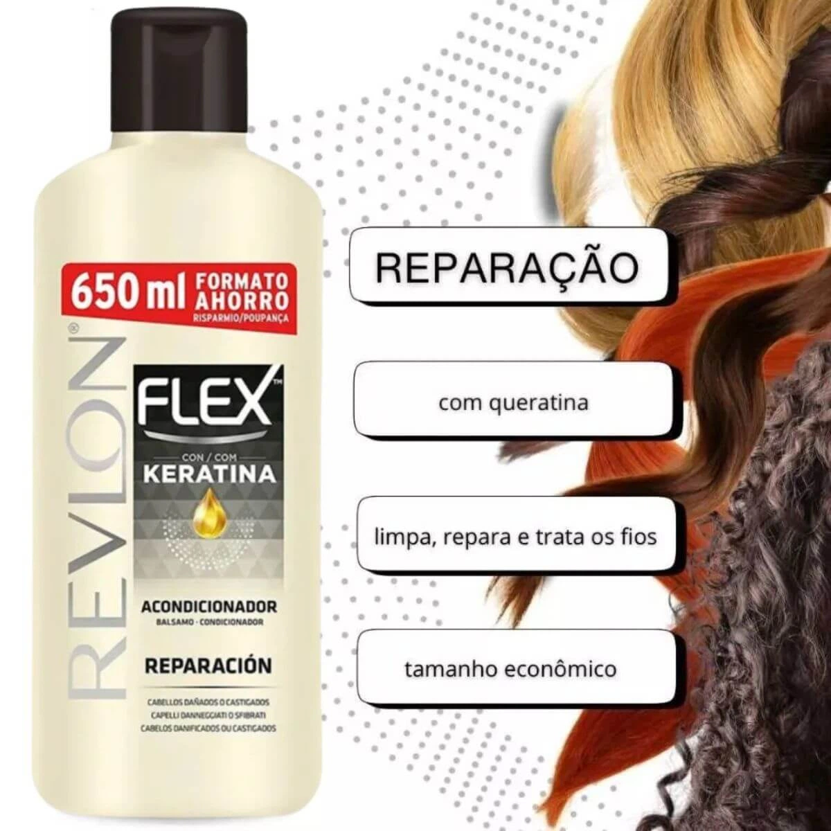 CONDICIONADOR REVLON FLEX REPARAÇÃO 650ML — imagem 2 | Farmácia Resyla