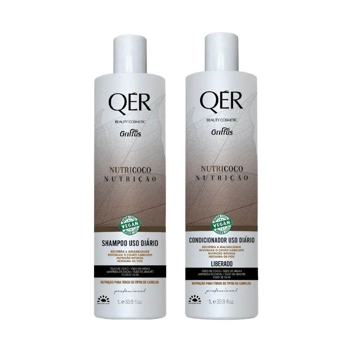 KIT GRIFFUS QER SHAMPOO+CONDICIONADOR NUTRI COCO 1L — Griffus | Farmácia Resyla