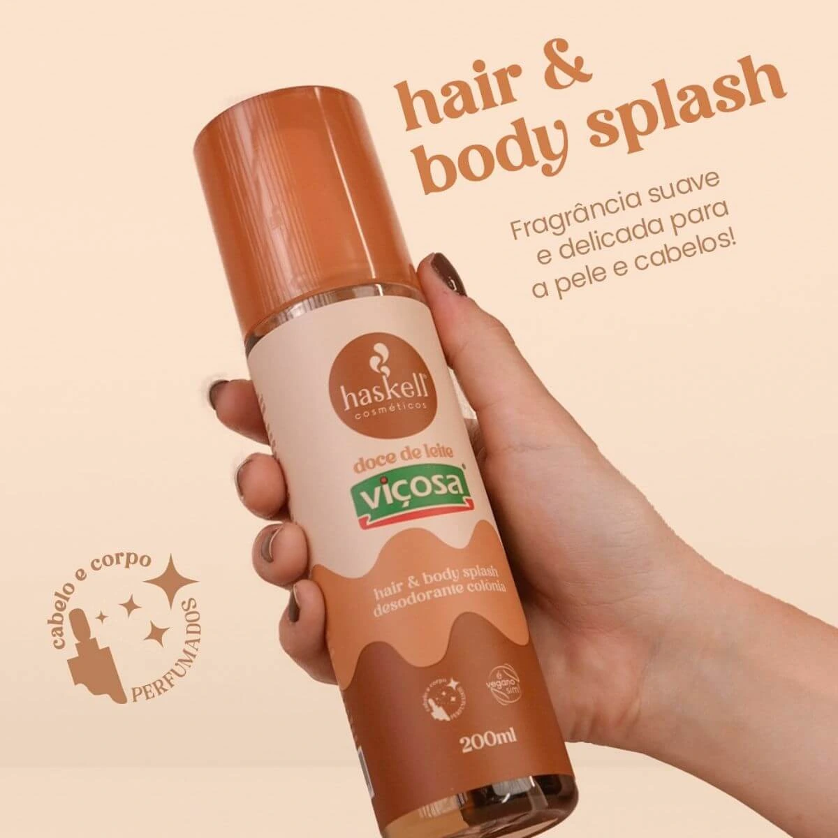 BODY SPLASH & HAIR HASKELL DOCE DE LEITE VIÇOSA 200ML — imagem 3 | Farmácia Resyla